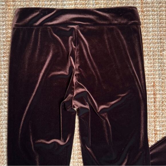 Krazy Larry Long Elegant Brown Velvet Pull-on Pants Women’s Size 12 - Picture 5 of 9